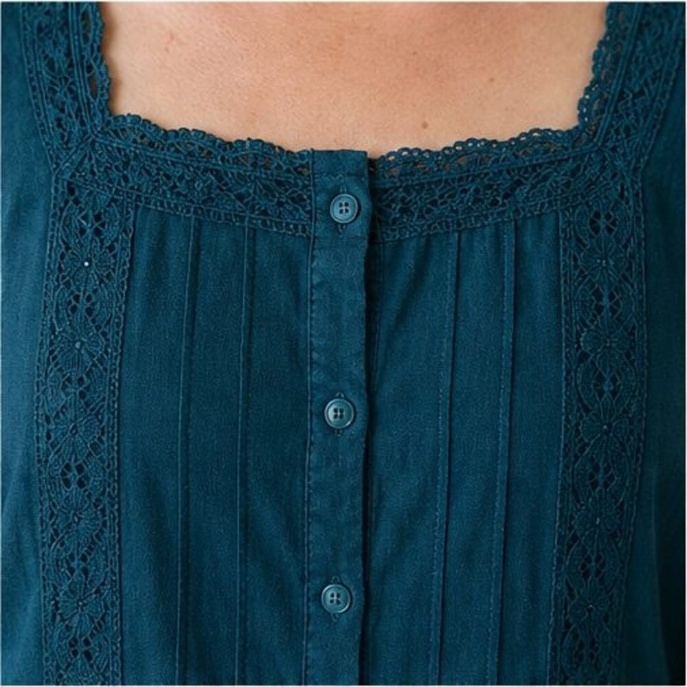 Teal Ruffle Blouse - Picture 4 of 6
